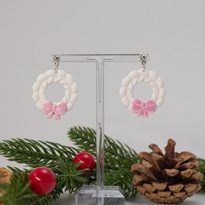 Cercei coronita de Craciun - Christmas Wreath IV - bijuterii - cercei - cercei lungi - Artynos.ro