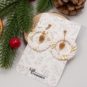 Cercei coronita de Craciun - Christmas Wreath V - bijuterii - cercei - cercei lungi - Artynos.ro