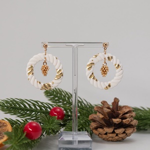 Cercei coronita de Craciun - Christmas Wreath V - bijuterii - cercei - cercei lungi - Artynos.ro