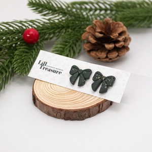Cercei tip tinta fundita - Christmas Bow I, Bijuterii, Cercei, Cercei cu figurine, Confectionarea bijuteriilor, ARTYNOS