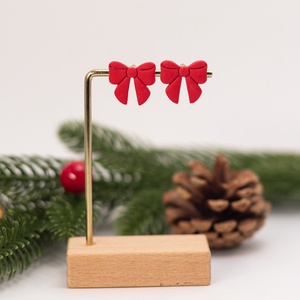 Cercei tip tinta fundita - Christmas Bow II - bijuterii - cercei - cercei cu figurine - Artynos.ro