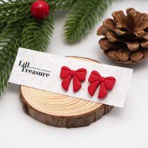 Cercei tip tinta fundita - Christmas Bow II, Bijuterii, Cercei, Cercei cu figurine, Confectionarea bijuteriilor, ARTYNOS