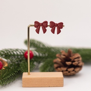 Cercei tip tinta fundita - Christmas Bow III - bijuterii - cercei - cercei cu figurine - Artynos.ro