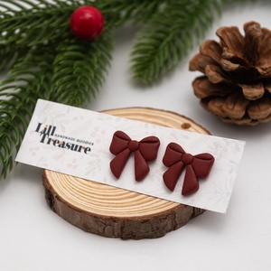 Cercei tip tinta fundita - Christmas Bow III, Bijuterii, Cercei, Cercei cu figurine, Confectionarea bijuteriilor, ARTYNOS