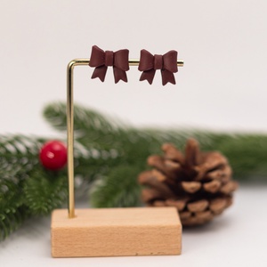 Cercei tip tinta fundita - Christmas Bow V - bijuterii - cercei - cercei cu figurine - Artynos.ro