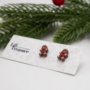 Cercei cu omulet de turta dulce - Gingerbread man, Bijuterii, Cercei, Cercei cu figurine, Confectionarea bijuteriilor, ARTYNOS