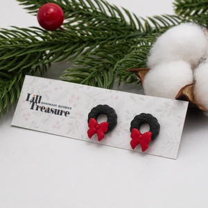 Cercei coronita de Craciun - Small Christmas Wreath, Bijuterii, Cercei, Cercei cu figurine, Confectionarea bijuteriilor, ARTYNOS