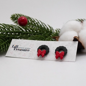 Cercei coronita de Craciun - Small Christmas Wreath - bijuterii - cercei - cercei cu figurine - Artynos.ro