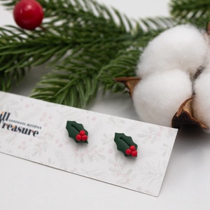 Cercei frunza de ienupar - Holly - bijuterii - cercei - cercei cu figurine - Artynos.ro