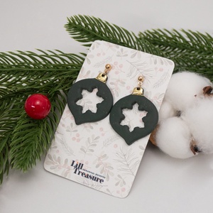 Cercei tip glob cu detaliu fulg de nea - Snowflake Bauble - bijuterii - cercei - cercei lungi - Artynos.ro