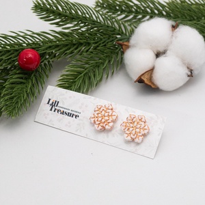 Cercei fulg de nea cu detalii rose-gold - Snowflake - bijuterii - cercei - cercei cu figurine - Artynos.ro