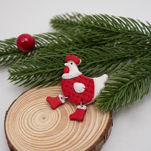 Brosa gaina de Craciun - Christmas Chicken - Artynos.ro