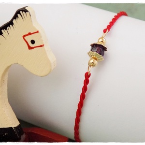 Bratara talisman - gold filled 14k si ametist- pentru bebelusi, Bijuterii, Brățări, Brățară cu mărgele, , ARTYNOS