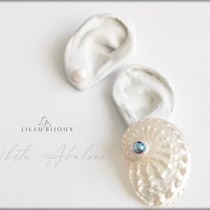 Cercei White Abalone - accesorii nuntă - bijuterii mireasă - cercei mireasă - Artynos.ro