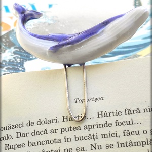 Semn de carte balena, Cărți și creații cu tematică muzicală, cadouri, Semn de carte, Ceramică, ARTYNOS
