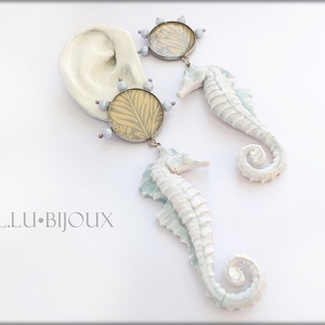 Cercei Căluți de Mare Baby Blue Inspirati de Adâncurile Oceanului, Bijuterii, Cercei, Cercei agățați, Confecționarea bijuteriilor, ARTYNOS