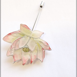 Broșă  Floare de Lotus Realizată Manual cu Tehnica Cloisonné - Artynos.ro