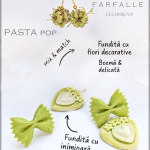 Cercei 3 in1, Handmade Farfalle Pasta Pop Bijuterii Unicat LIL.LU.BIJOUX - bijuterii - cercei - cercei din rășină - Artynos.ro