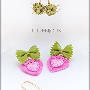 Cercei 3 in1, Farfalle Pasta Pop Bijuterii Unicat LIL.LU.BIJOUX - Artynos.ro