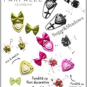 Cercei 3 in1, Farfalle Pasta Pop Bijuterii Unicat LIL.LU.BIJOUX - bijuterii - cercei - cercei din rășină - Artynos.ro