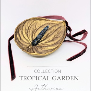 Brosa Aurie Supradimensionata Anthurium , Bijuterie Statement Eleganta pentru Tinute de Impact, Bijuterii, Brose, Confectionarea bijuteriilor, ARTYNOS