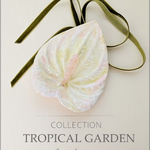 Brosa  Anthurium Roz. Bijuterie florala unicat cu panglica detasabila - Artynos.ro