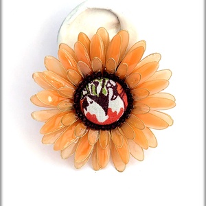 Cercei Gerbera , cercei statement, singular, asimetric sau 2 in 1 - Artynos.ro