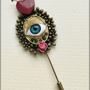Brosa Ojo, bijuterie handmade unicat  - Artynos.ro