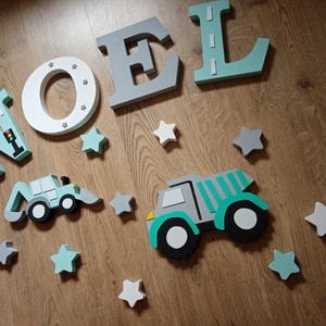 Set de litere decorative realizat la mașină, scrisoare pentru bebeluș, nume, inscripție, 3D, decor, camera bebelușului - Artynos.ro