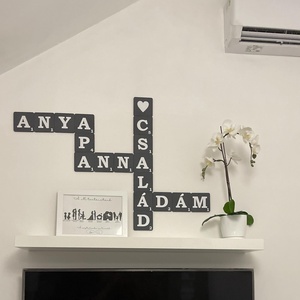 Decor pentru nume de familie în stil scrabble, decorare perete, scrisoare, Casă & Stil de viață, Accesorii pentru decorat casa, Decorațiuni de pereți, decorațiuni suspendate, Litere decorative , Obiecte pictate, ARTYNOS