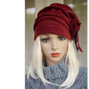 BIJOU - sikkes polár beret-sapka / bordó - îmbrăcăminte și modă - eșarfe, pălării, fularuri - căciulă - Artynos.ro