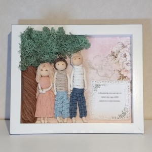 Cadou unic de absolvire pentru educatoare si profesori � tablou cu figurina 3D din macramé cu citat personalizat - Artynos.ro