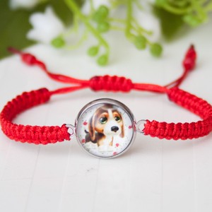 Bratara macramé impletita pentru copii - Doggy red, , , ARTYNOS