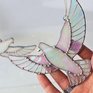 Pereche de porumbei sălbatici - crăciun - decorațiuni de crăciun de casă - figurine pentru pomul de crăciun - Artynos.ro