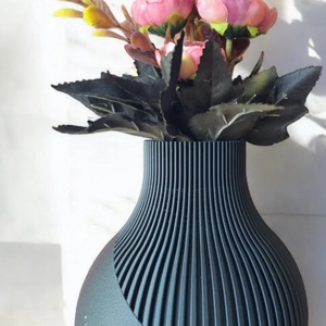 Vază japoneză 3D pentru ea cu linii oblice Neki - casă & stil de viață - accesorii pentru decorat casa - suport de flori - vaze - Artynos.ro