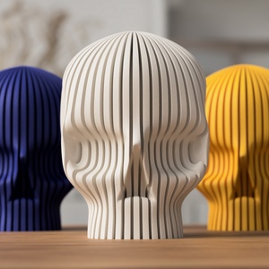 Craniu 3D, suport pentru lumânări LED - 3D koponya szobor, ledes mécsestartó - casă & stil de viață - accesorii pentru decorat casa - halloween - tot ce ai nevoie pentru petrecere! - figurine halloween - Artynos.ro