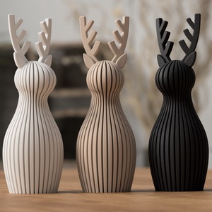 Ren 3D cu coarne lungi - 3D rénszarvas hosszú agancsos - crăciun - decorațiuni de crăciun de casă - decor pentru masă de crăciun - Artynos.ro