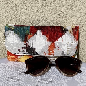 Husa de ochelari din panza cu model , Genti si portofele, Portofele, huse, suporturi, Suport de ochelari, Cusatura, ARTYNOS