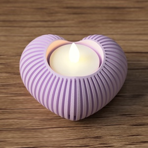 Suport pentru lumanari tip pastila cu LED-uri 3D, forma de inima, Casa & Stil de viata, Lumanari, parfumuri, arome, Suport de lumanari, Altele, ARTYNOS