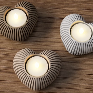 Suport pentru lumânări tip pastilă cu LED-uri 3D, formă de inimă - casă & stil de viață - lumânări, parfumuri, arome - suport de lumânări - Artynos.ro