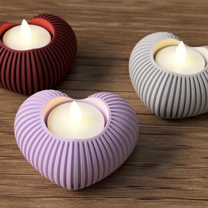 Suport pentru lumânări tip pastilă cu LED-uri 3D, formă de inimă - casă & stil de viață - lumânări, parfumuri, arome - suport de lumânări - Artynos.ro