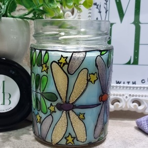Borcan Libelule - accesorii nuntă - materiale decor pentru nuntă - lumânări de nuntă și suport lumânări - Artynos.ro