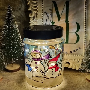 Borcan Prieteni de Zapada, Craciun, Decoratiuni de Craciun de casa, Lumanari parfumate de Craciun, Arta de sticla, ARTYNOS