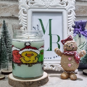 Borcan Pasari pe Craca - crăciun - decorațiuni de crăciun de casă - lumânări parfumate de crăciun - Artynos.ro