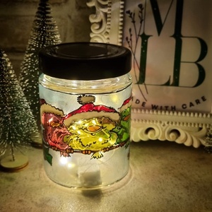 Borcan Pasari pe Craca - crăciun - decorațiuni de crăciun de casă - lumânări parfumate de crăciun - Artynos.ro