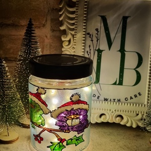 Borcan Pasari pe Craca - crăciun - decorațiuni de crăciun de casă - lumânări parfumate de crăciun - Artynos.ro