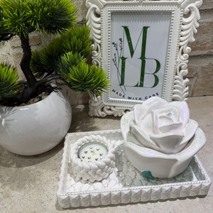 Set Cutie Trandafir, Casa & Stil de viata, Accesorii pentru decorat casa, Decoratiuni de masa si decoratiuni pentru rafturi , Boluri din ceramica, boluri decorative, Ceramica, ARTYNOS