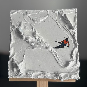 SKI/ Tablou handmade 3D structurat, Casa & Stil de viata, Decoratiuni de casa, Picturi murale, Tablouri/picturi pe panza, , ARTYNOS