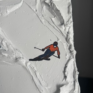 SKI/ Tablou handmade 3D structurat - casă & stil de viață - decorațiuni de casă - picturi murale - tablouri/picturi pe pânză - Artynos.ro
