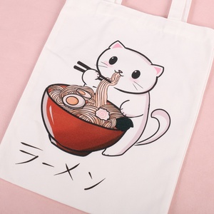 Geanta tote cu pisica ramen, Geanta si husa, Geanta pentru cumparaturi, Geanta shopper, geanta tote, geanta textila, , ARTYNOS